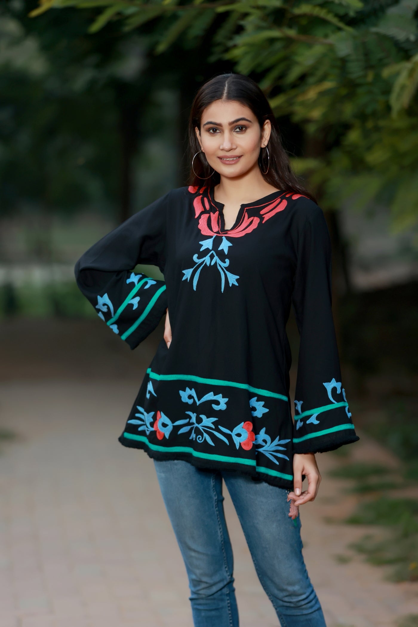 Slay In Style Black Rayon Tunic