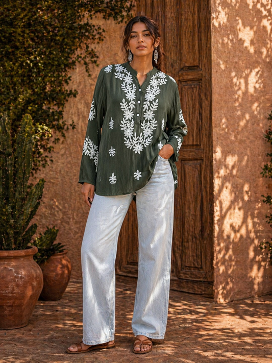 Olive Whisper Top