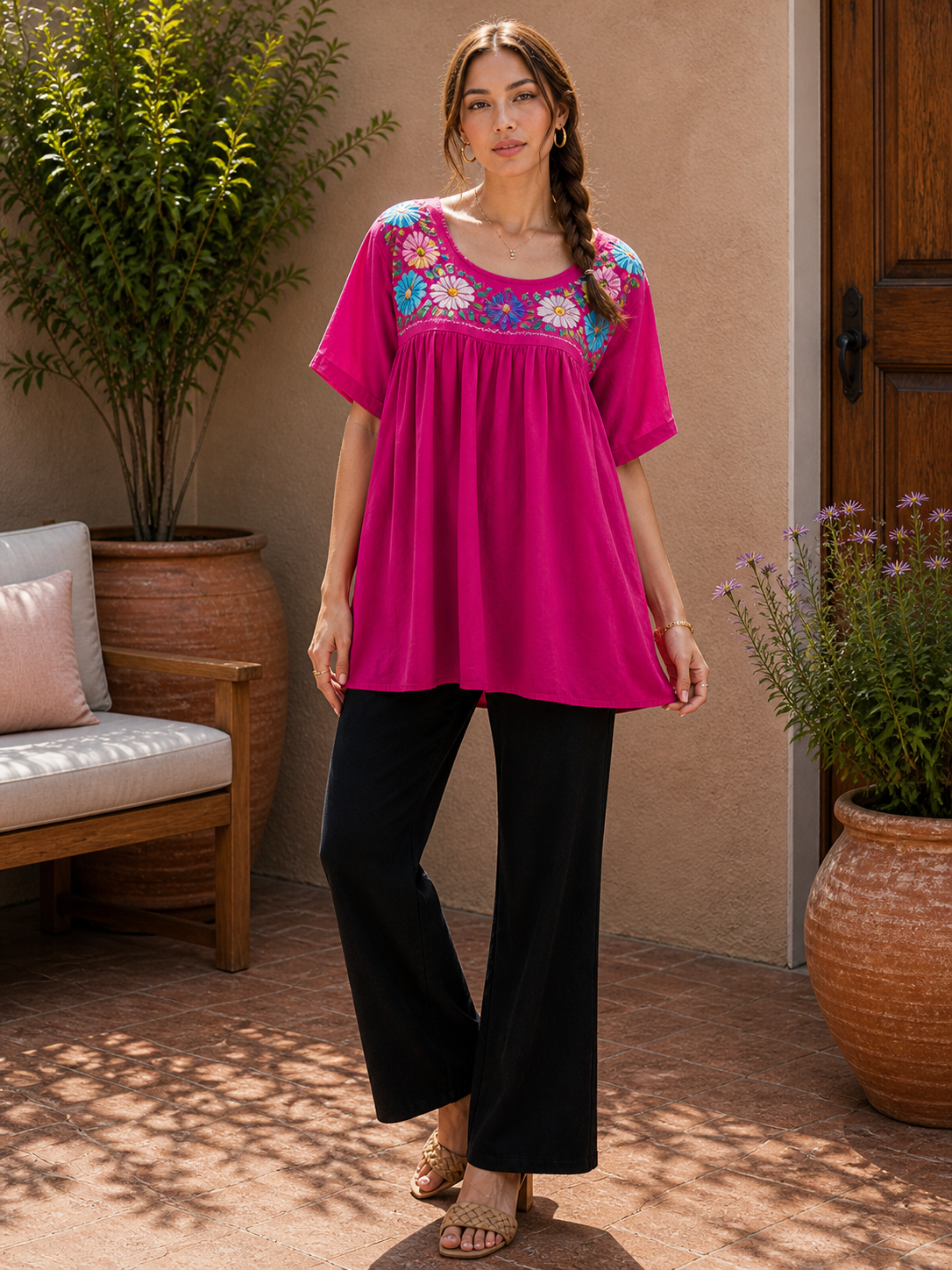 Fuchsia Meadow Top