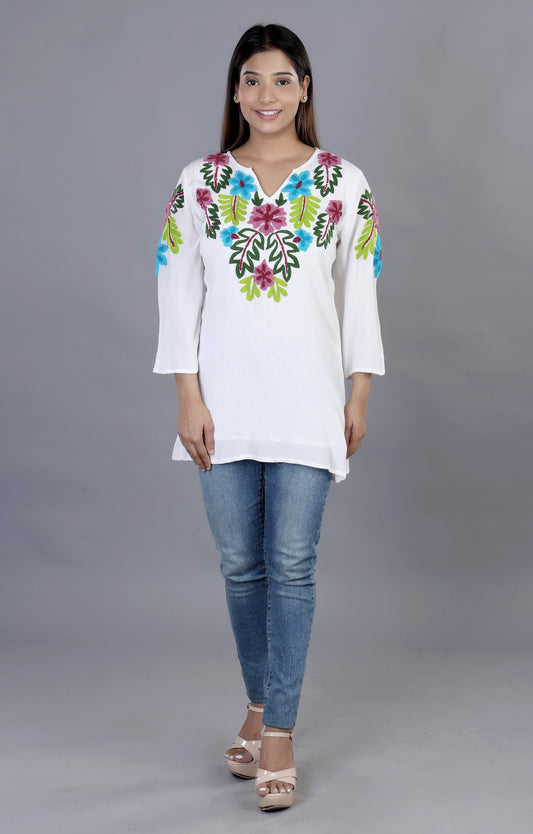 Relax Over Race Embroidered Tunic