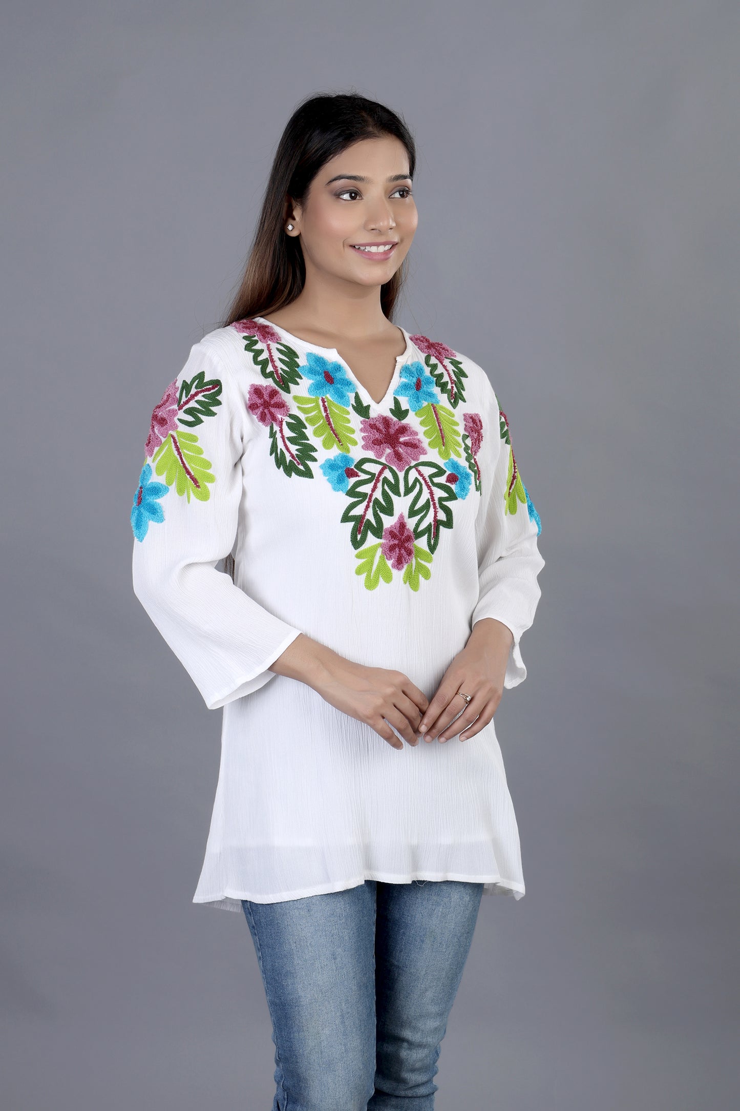 Relax Over Race Embroidered Tunic