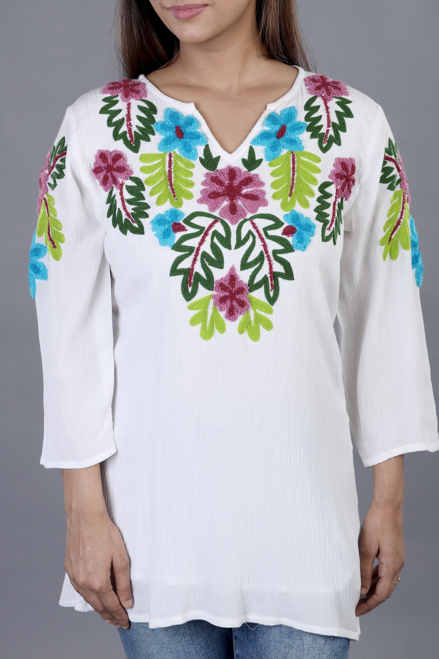 Relax Over Race Embroidered Tunic