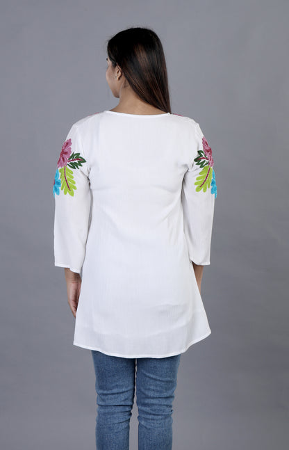 Relax Over Race Embroidered Tunic