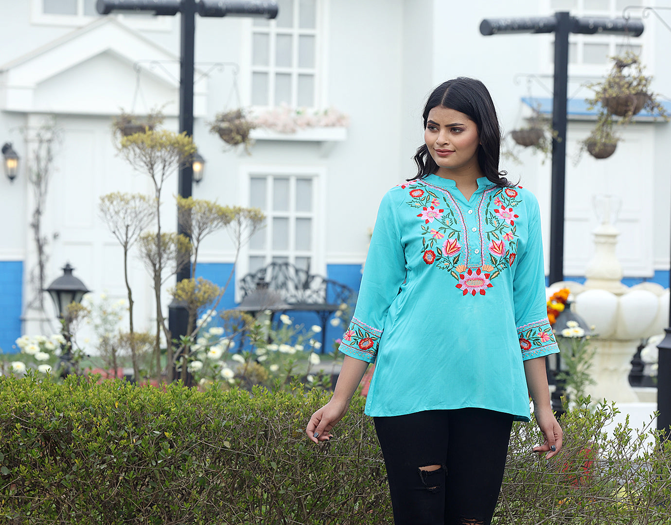 Look Classy in Aqua Tunic