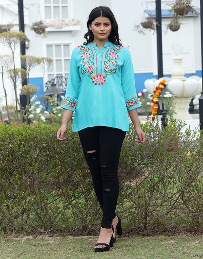 Look Classy in Aqua Tunic