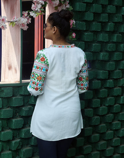 Embroidered White is Always Right Tunic