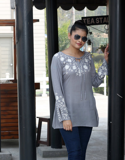 Alluring Embroidered Detailed Tunic