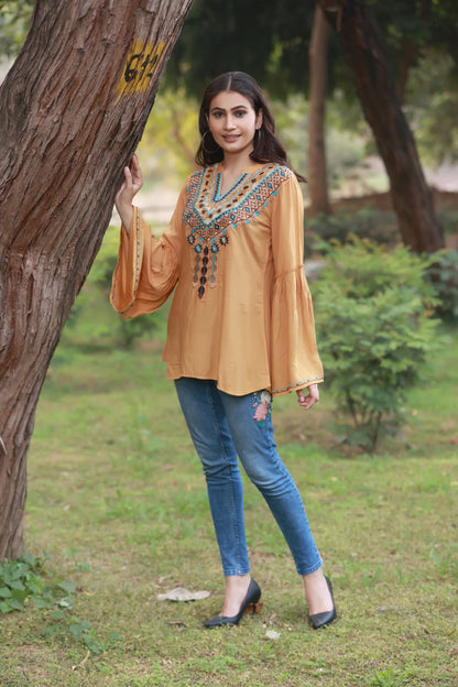 Shine Bright Like Sun Mustard Tunic