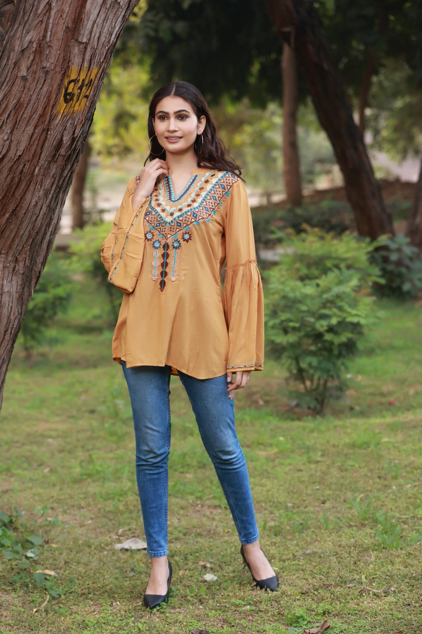 Shine Bright Like Sun Mustard Tunic