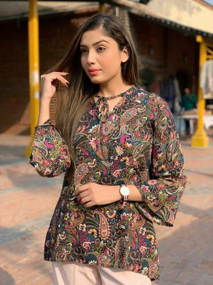 PAISLEY THREE-FOURTH SLEEVE TUNIC