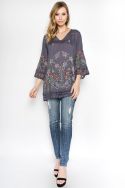 FLORAL LACE UP TUNIC